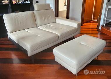 Divano in vera pelle Poltrone e Sofa + Pouf 