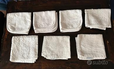 7 salviette piccoli asciugamani bianchi