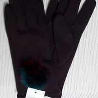 Guanti marroni in tessuto 