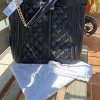 Borsa nera a spalla Pollini nuova con targhetta
