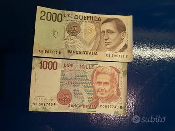 LIRE ITALIANE 500 1000 2000 A 1€