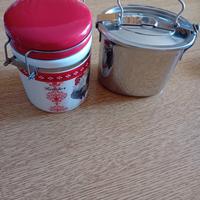 Barattolo  in ceramica/portavivande in acciaio