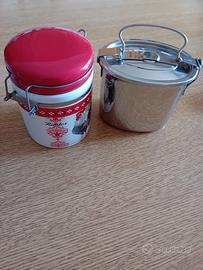 Barattolo  in ceramica/portavivande in acciaio