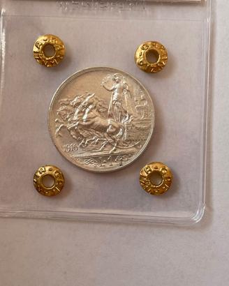 1 Lira 1916 Quadriga Briosa Rara SPL/FDC Sigillo