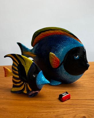 Coppia di pesci in ceramica