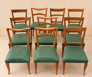 Lotto 9 sedie vintage in legno – due modelli coord