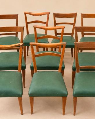 Lotto 9 sedie vintage in legno – due modelli coord