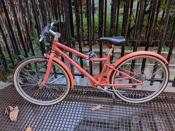 bici riverside 500 decathlon 24 pollici corallo