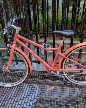bici riverside 500 decathlon 24 pollici corallo
