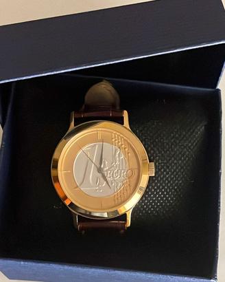 Orologio vintage Intercoins Moneta 1€ Anno 2000