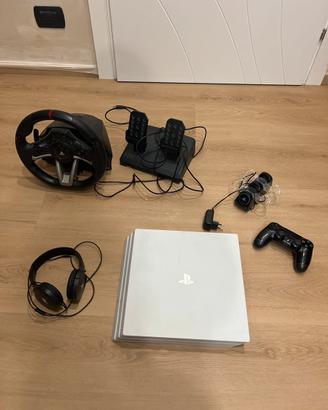 PS4 pro 1tb + timone ps4/5 + 2 giochi + cuffie