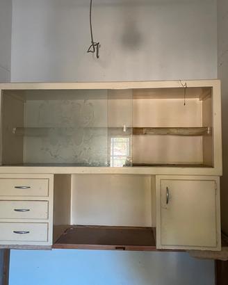 mobile anni 30-40 da cucina con vetro