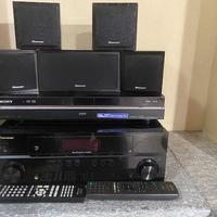 Impianto Pioneer sinto amplificatore+ 5 casse+Subw