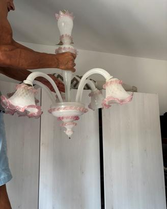 Lampadario in vetro di Murano