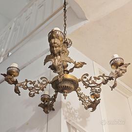 Lampadario in ottone stile classico