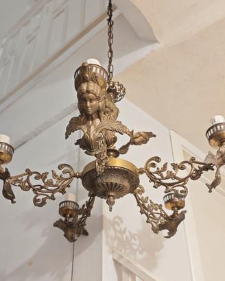 Lampadario in ottone stile classico