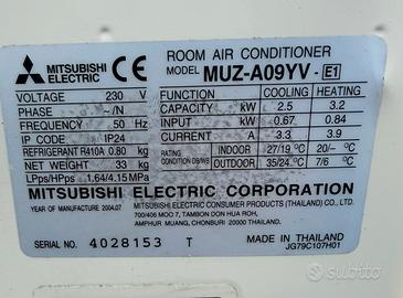 Unità Esterna Mitsubishi Electric MUZ-A09YV