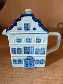 Teiera in ceramica blu di Delft da collezione 