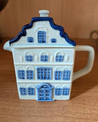 Teiera in ceramica blu di Delft da collezione 