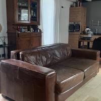 Divano letto in pelle