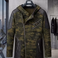 Giacca Felpa Camouflage con Dettagli in Ecopelle