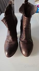 Stivaletti Ixos n.39 in Vera Pelle Bronze/Marrone