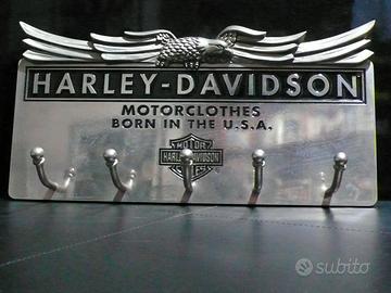 Harley-Davidson Etichetta In Gomma Barra E Scudo Metallo Portachiavi Etichetta C - Foto 5