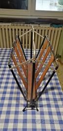 Portariviste vintage in metallo e legno