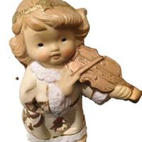 Natale! Angelo portacandela ceramica