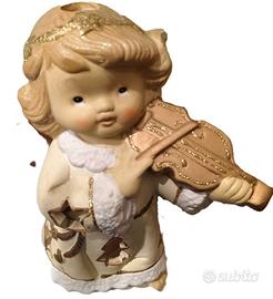 Natale! Angelo portacandela ceramica