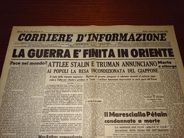 GIORNALE ORIG. 1945: FINE SECONDA GUERRA MONDIALE
