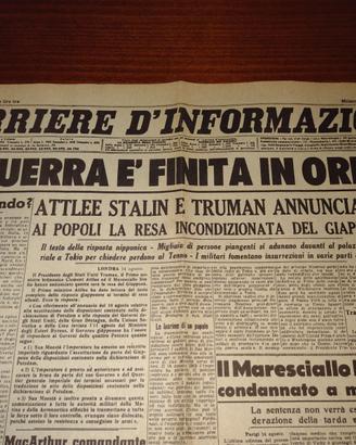 GIORNALE ORIG. 1945: FINE SECONDA GUERRA MONDIALE