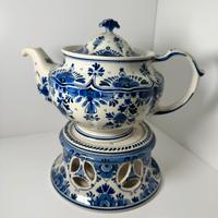 Teiera con riscaldatore in ceramica di Delft