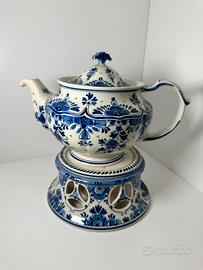 Teiera con riscaldatore in ceramica di Delft