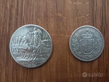 2 lire quadriga veloce + 1 lira Umberto