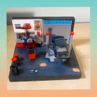 Diorama  Officina Meccanica+Modellino Auto