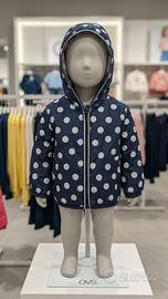 Giubbino Chicco neonata 6 mesi blu a pois bianchi
