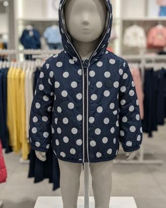 Giubbino Chicco neonata 6 mesi blu a pois bianchi