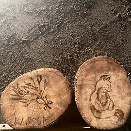 Sottopentola in legno pirografati