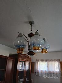 lampadario + applique anni 70 vintage 