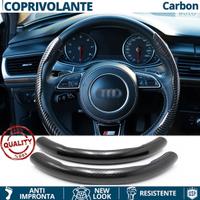 COPRIVOLANTE per AUDI Effetto FIBRA CARBONIO Nero