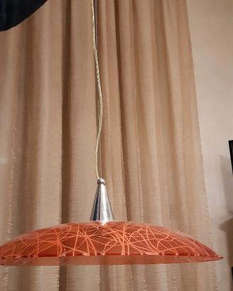 Lampadario in vetro e acciaio diametro 50cm