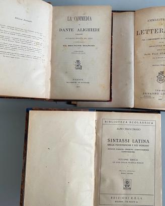 Libri Antichi 1890/900 Dante Letteratura Sintassi
