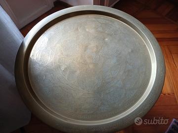 piatto tavolino arabo 65 x 65 cm in rame bronzo