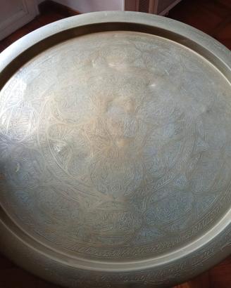 piatto tavolino arabo 65 x 65 cm in rame bronzo