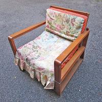 Poltrona vintage anni 70 in legno apribile a letto