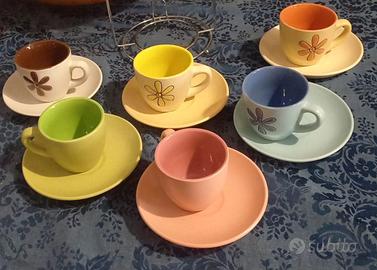 6 tazze e piattini in porcellana chateau valmont