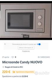 Forno microonde incasso