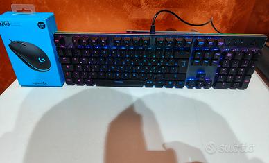 Kit Gaming Meccanica Aukey + Mouse Logitech G203