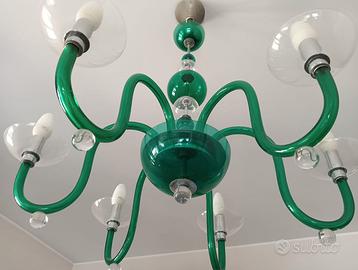 Mestre, lampadario in vetro di Murano 6 braccia